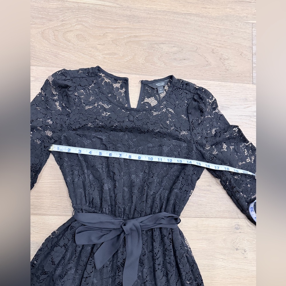 Simply Vera Vera Wang Black Lace Long Sleeve Dress - Picture 3 of 4